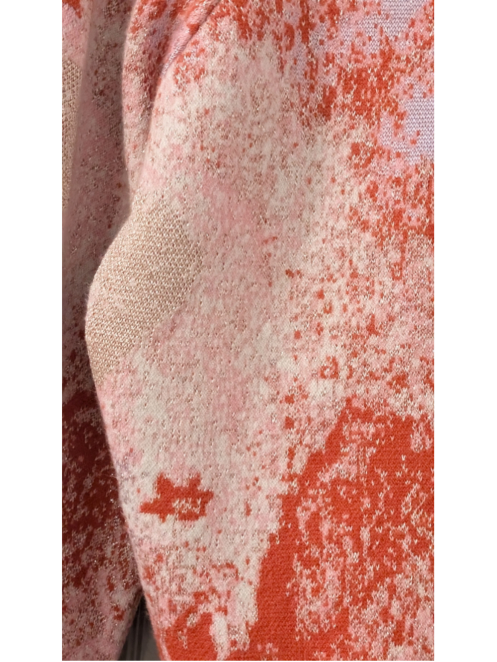 Anthropologie Abstract Metallic Knit Mock Neck Sweater Small Pink Orange Balloon - Picture 8 of 11